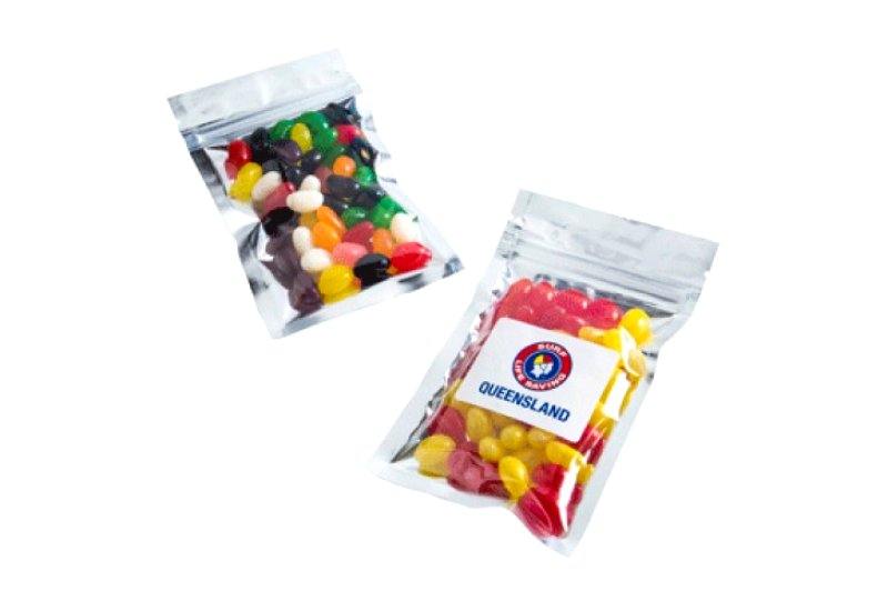 Silver Zip Lock Bag with Jelly Beans 50g