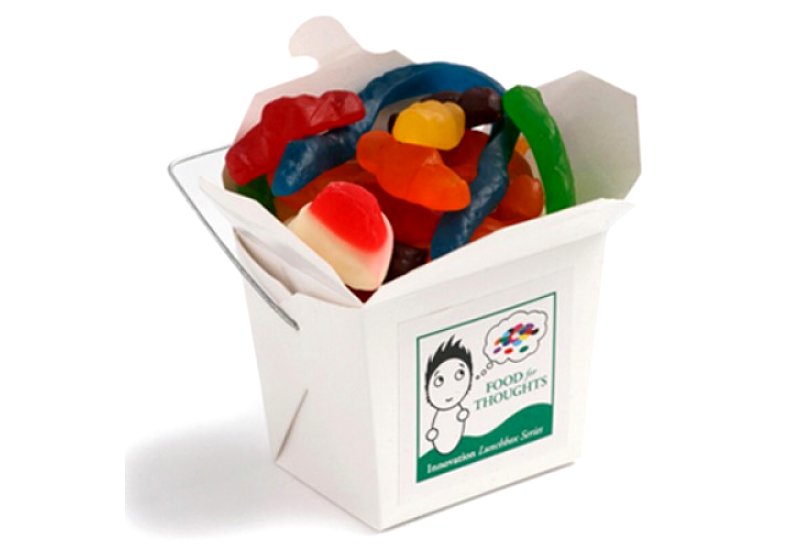 White Cardboard Noodle Box with Mixed Lollies