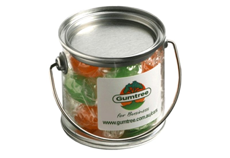 Small PVC Bucket filled with Twist Wrapped Boiled Lollies
