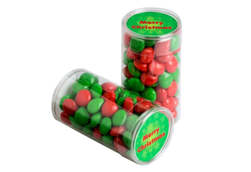 PET Tube filled with CHRISTMAS CHEWY Fruits 100g