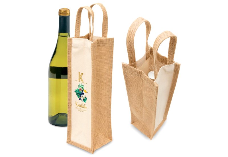 Eco Jute 2 Bottle Wine Bag