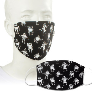 Black Masks Moisture Wicking Fabric Logo Screen Printed 