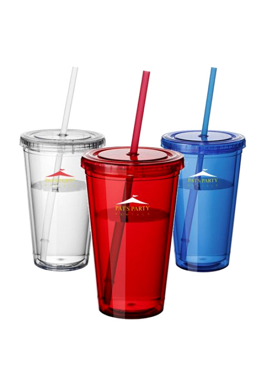 Plastic Cup with Straw 