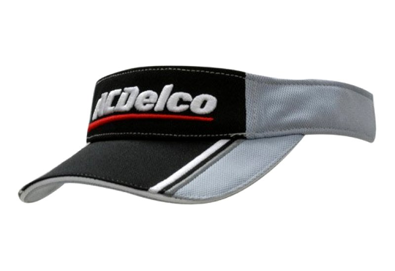 Mesh Knit Visor with Fabric Inserts and Embroidery on Peak