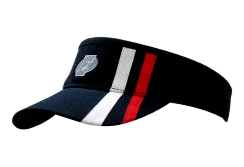 Brushed Heavy Cotton Visor with Stripes on Crown & Peak