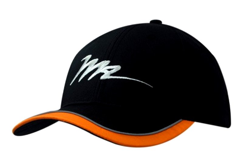 Canvas Cap with Mesh Lining with Peak Trim & Piping