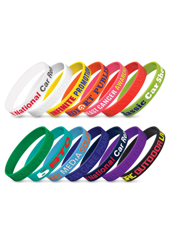 Silicone Wrist Band - Embossed  Image #1 